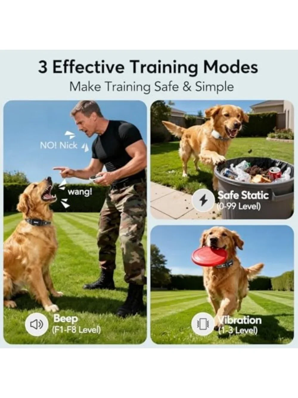 2 Pack Dog Training Shock Collar - 4500ft Remote Control, Adjustable Levels